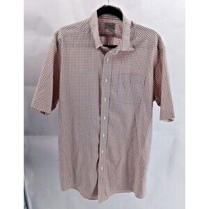 LL Bean Shirt Mens Size: L T Red Stripe Button up Winkle Free